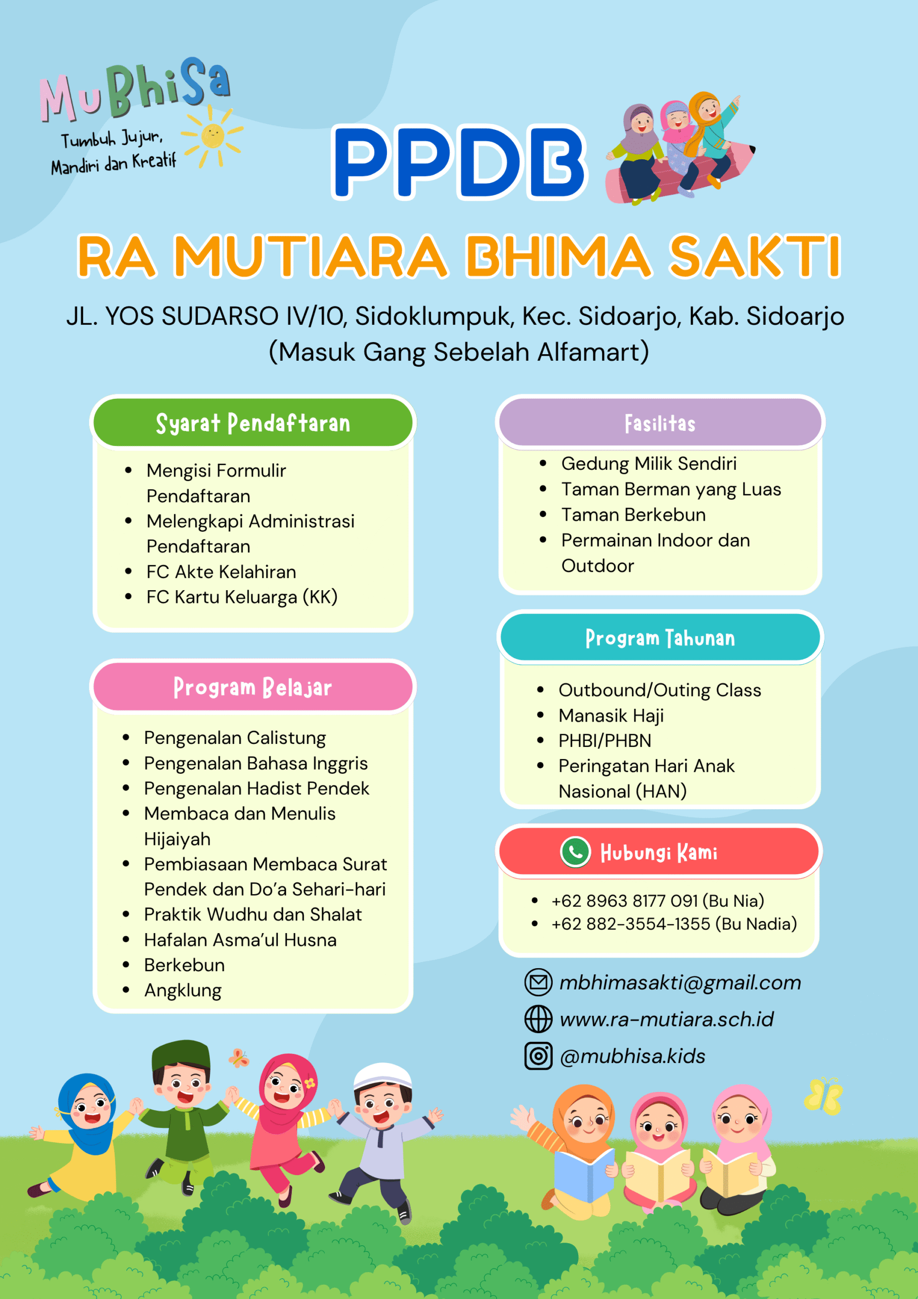 Pendaftaran RA Mutiara Bhima Sakti Tahun Ajaran 2025 - 2026